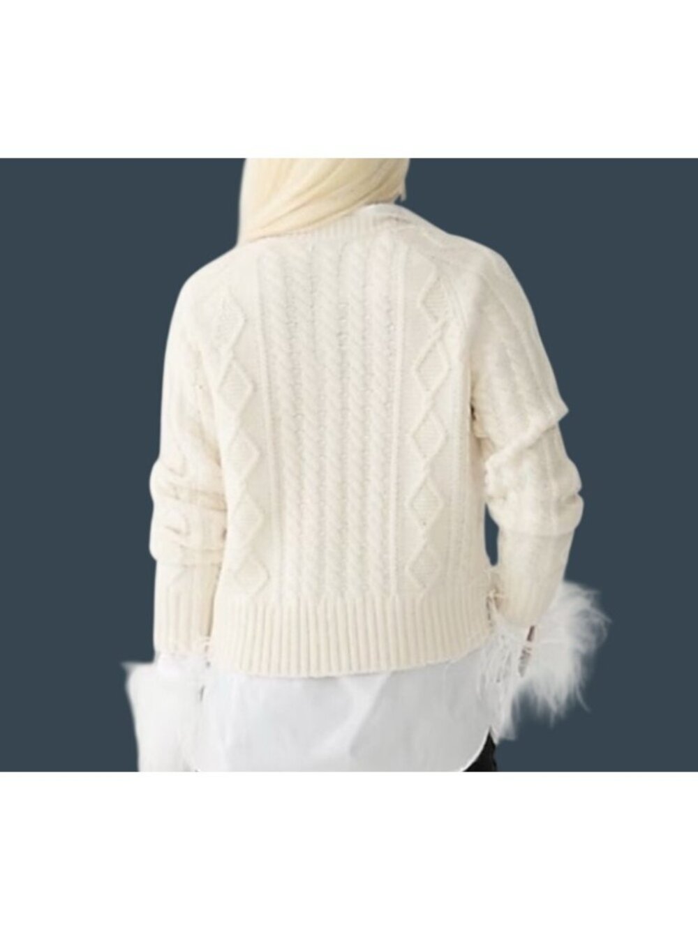 J.Crew Womens Cable Knit Cardigan Sweater Ivory Button-Up Medium preppy basic - Picture 2 of 13